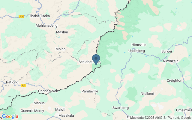 Kaart met locatie Sehlabathebe National Park